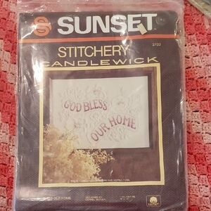 Sunset Stitchery Candlewick Kit - God Bless Our Home